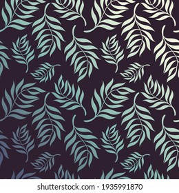 Gradient Tropical Leaves pattern. Template for fashion textile print.
