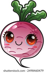 gradient turnip cartoon sticker vector illustration
