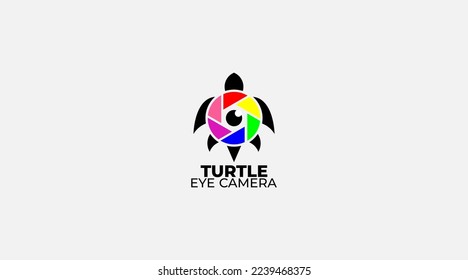 Gradient turtle eye vector design logo template