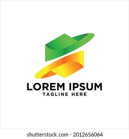 gradient two color illustration logo