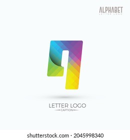 Gradient Type Pixelated Curvy Origami Style Q Logo