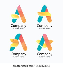 tipografía de degradado plantilla de logotipo de empresa de letras, degradado diseño de logotipo de letras