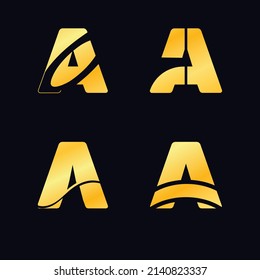 gradient typography a letter company logo template, gradient a letter logo design