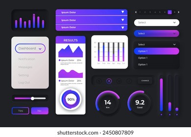 Gradient ui kit collection vector design in eps 10