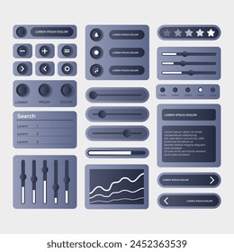 Gradient ui kit collection vector design in eps 10