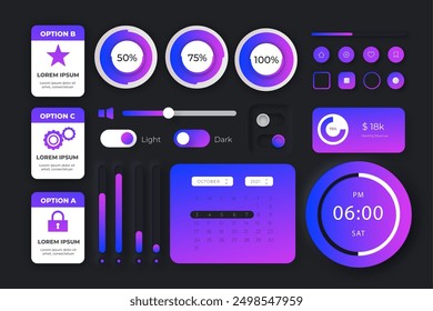Gradient ui kit collection vector design in eps 10