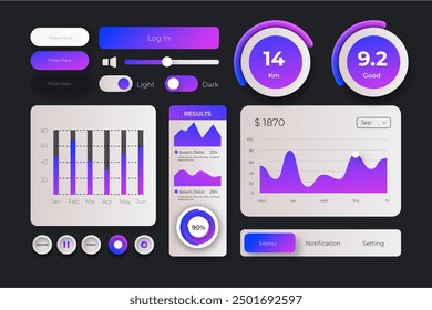 Gradient ui kit collection vector design in eps 10