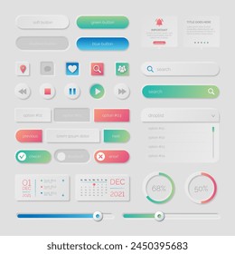 Gradient ui kit Elementos colección Vector diseño en eps 10