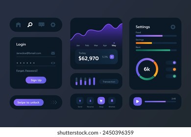 Gradient ui ux elements vector design in eps 10