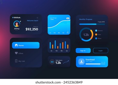 Gradient ui ux elements vector design in eps 10