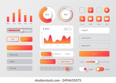 Gradient ui ux elements vector design in eps 10