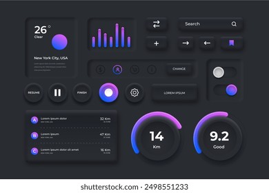 Gradient ui ux elements vector design in eps 10