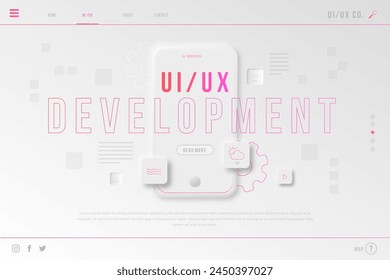 Gradient ui ux landing page Plantilla diseño de Vector en eps 10