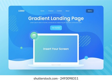 Gradient ui ux landing page vector design in eps 10