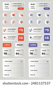 Gradient ui x elements collection set