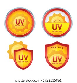 Gradient Ultraviolet Badges Vector Illustration