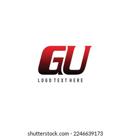 gradient Uolor GU initials letters logo, GU font, black and red gradient color initials, GU monogram, business logo, G, U, GU