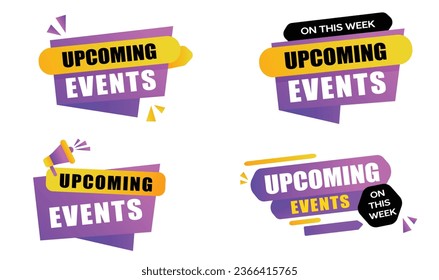 Gradient Upcoming Events Badges: Stylish Vector Design Collection(you can change anything this vector)