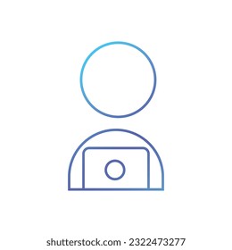 gradient user avatar line style icon design of Person profile social communication human user partnership member and figure theme Vector illustration	