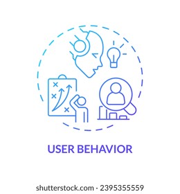 Gradient user behavior icon concept, isolated vector, AI for SEO thin line illustration.