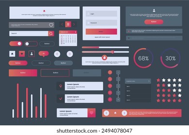 Gradient user interface kit collection vector design in eps 10