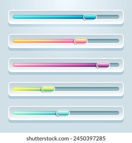 Gradient user interface sliders collection vector design in eps 10