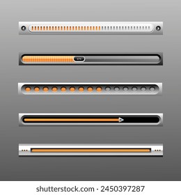 Gradient user interface sliders collection vector design in eps 10