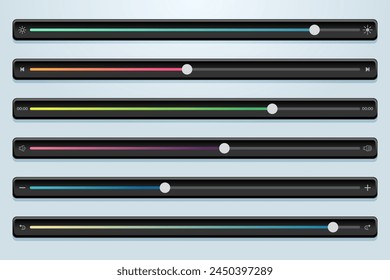 Gradient user interface sliders collection vector design in eps 10