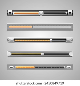 Gradient user interface sliders collection vector design in eps 10