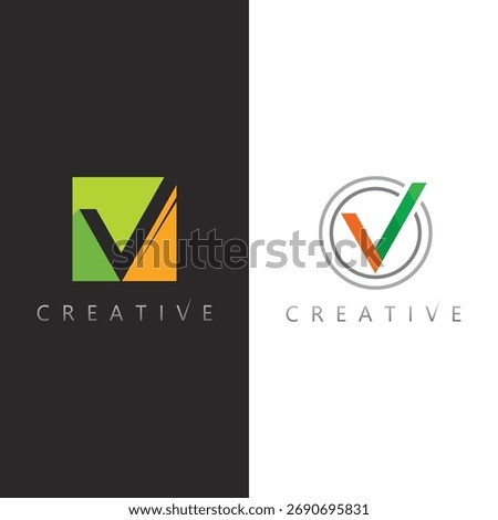 Gradient V Letter Logo with Checkmark Shape for Digital Marketing Businesses