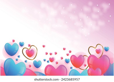 Gradient valentines day Heart background illustration