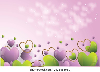 Gradient valentines day Heart background illustration design