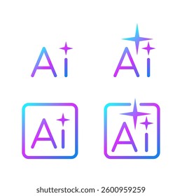 Gradient vector AI icon set.