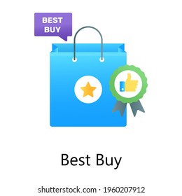 Gradient vector of best buy, shopping quality concept 