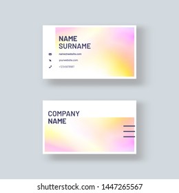 Gradient vector Business Card. Minimal template for 
Corporate Business Card. Modern creative name card. Print template 2