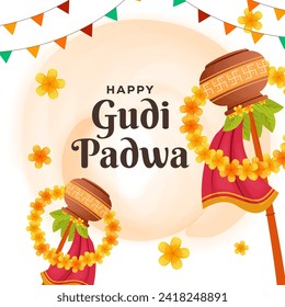 gradient vector design gudi padwa festival illustration