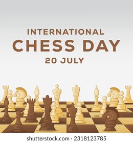 gradient vector design international chess day illustration