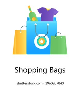 Gradient vector design of shopping bags