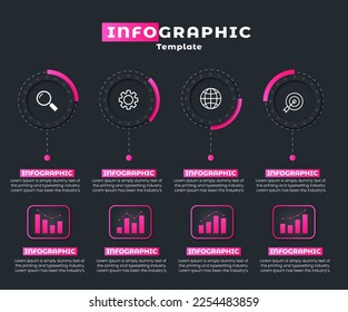 gradient vector infographic template with 4 steps