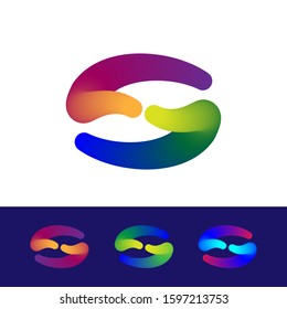 Gradient vector logo design element. Colorful logo template.