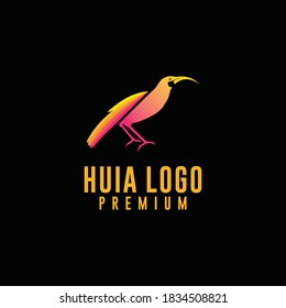 Gradient vector logo for rare huia bird