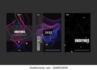 Gradient vector poster with wave combination 02