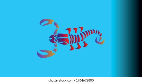 Gradient Vector Scorpion with Simple Background.