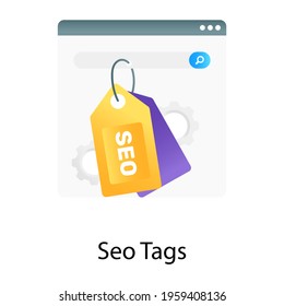 Gradient vector of seo tag, meta tag vector 