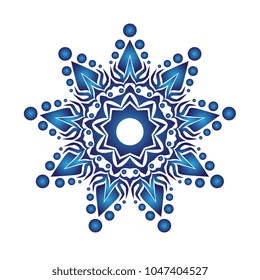 Gradient vector snowflake mandala