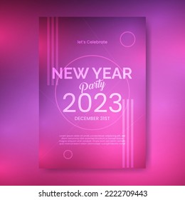gradient vertical poster happy new year 2023 template design