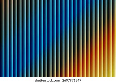 O gradiente vertical une o plano de fundo abstrato com um espectro de cores azul a amarelo e laranja.