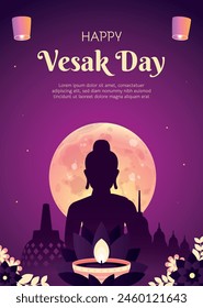 Gradient vesak vertical poster template design