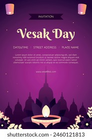 Gradient vesak vertical poster template design