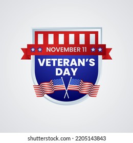 Gradient veterans day logos design